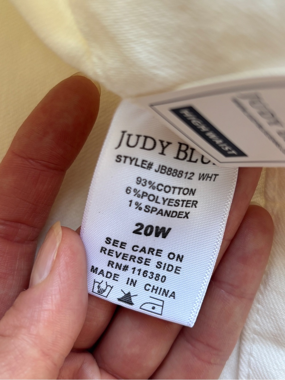 NWT Judy Blue High Rise Drawstring Jogger Jeans White Ecru Sz 20W - Picture 8 of 15